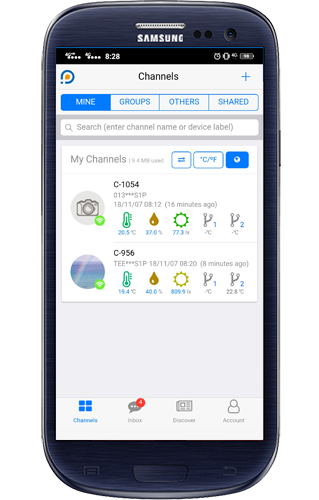 Gemeinsame Nutzung von Überwachungsdaten von Ubibot