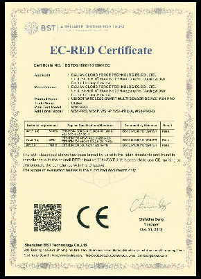 Datenlogger Zertifikat WS1 Pro-CE