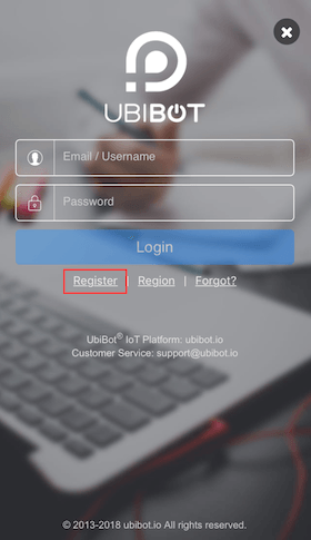 rejestracja w&nbsp;platformie ubibot 