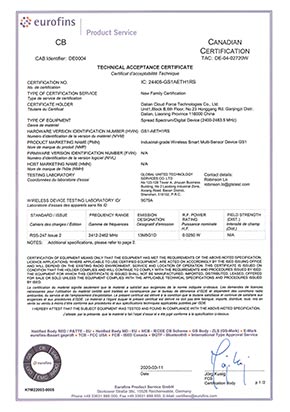 Zertifikat CE für GS1-Datenlogger