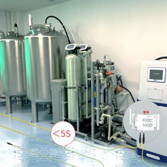 UbiBot LD1 przy instalacji uzdatniania wody w laboratorium